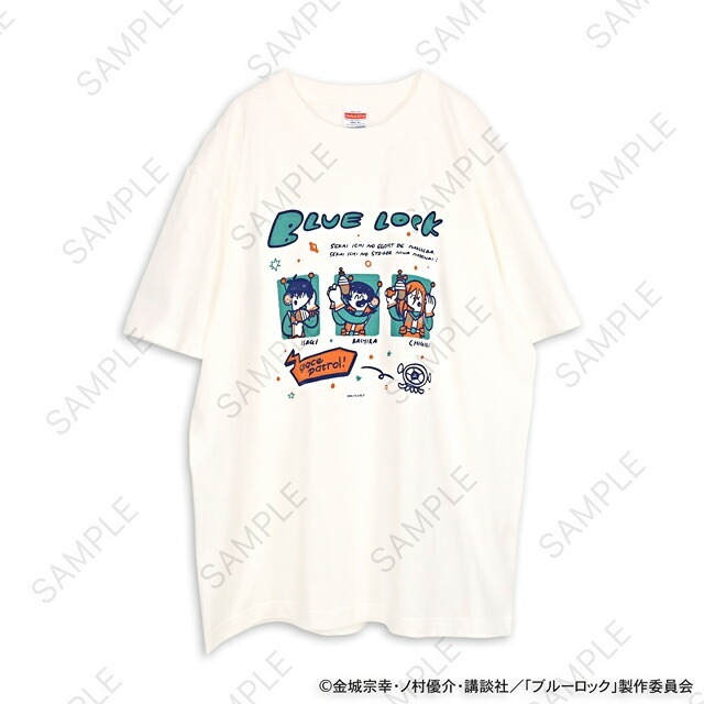 【新品/公式】 ブルーロック_水沢石鹸コラボ　ビッグTシャツ（サッカーボール星人を追え！） 公式グッズ