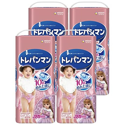 【トレーニング専用パンツ ビッグサイズ】トレパンマン 女の子 オムツ(12~22kg)120枚(30枚×4)[ケース品]
