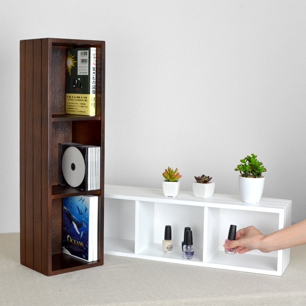 DVD収納 チェリーウッド ダイスボックス DVDラック 3段 収納ボックス 木箱 DVD用 木製 ラック ナチュラル雑貨 インテリア 収納 レトロ