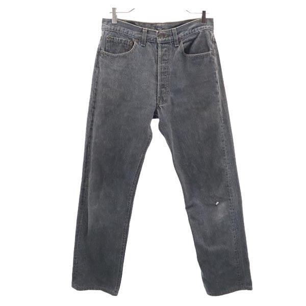 90s 501 USA製 ストレートデニムパンツ W32 ブラック系 ジーパン ボタンフライ メンズ