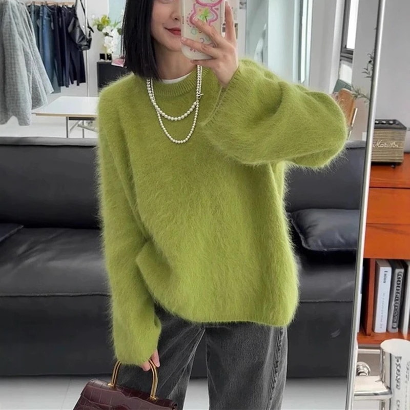 セーター レディース 新作 ラウンドネック ニット トップス