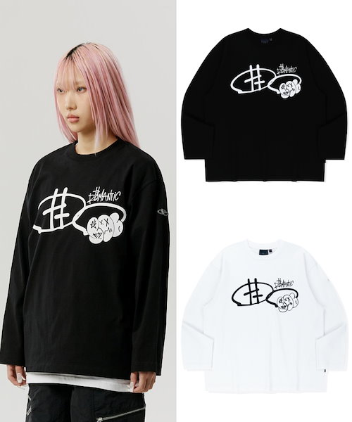 Qoo10 Romantic Crown CUBISM FONT L/S ロゴ 長