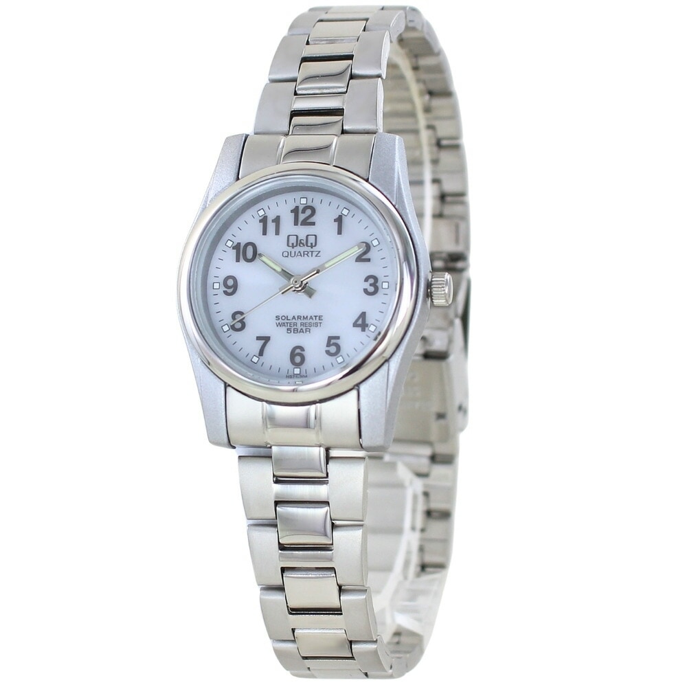 国内正規品 シチズン 腕時計 手表 レディース ソーラー 防水 おしゃれ 軽い 見やすい アナログ Q&Q キューアンドキュー 白 シルバー ステンレス お祝い プレゼント 女性 彼女 母 妻 誕生日