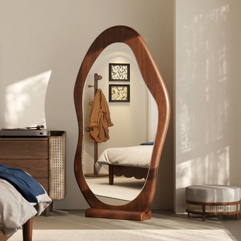 レトロ全身鏡家庭用リビングルームの床置き鏡壁掛け特殊形状鏡ドレッシングミラーベッドルームフィッティングミラーネットセレブミラー 12,312円