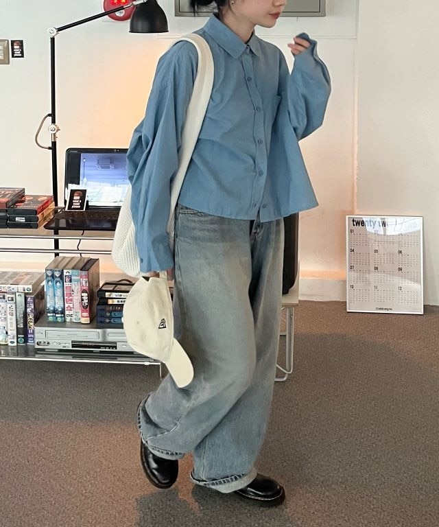 [フィット保証!/ワイドルーズフィット] セミ バルーン ワイド デニム (2color)