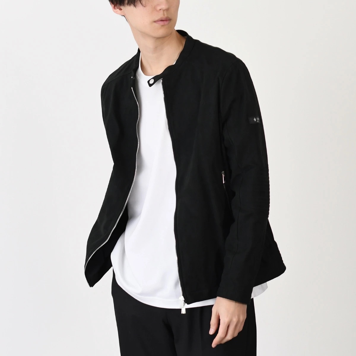 GEUM ゲウム ブルゾン MJXA0093033588 メンズ BLACK ブラック フェイクスエード ライダースジャケット ストレッチ タイト