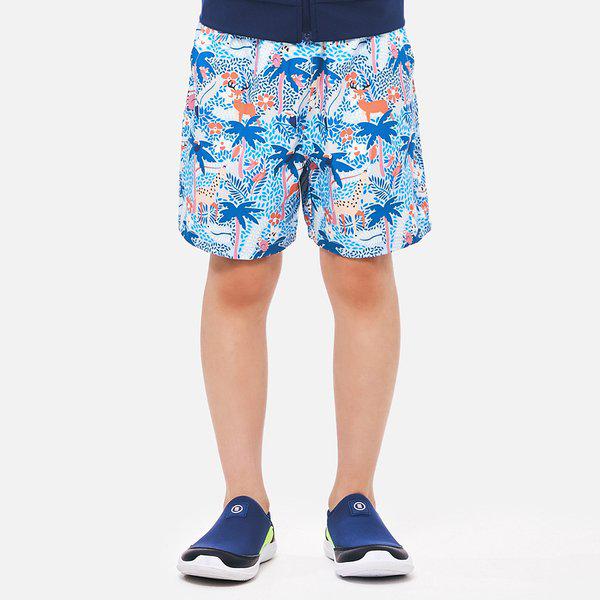 [] キッズ トロピカル 4部丈 ウォーターショーツ ブルー (B5SKWBS331BLU)