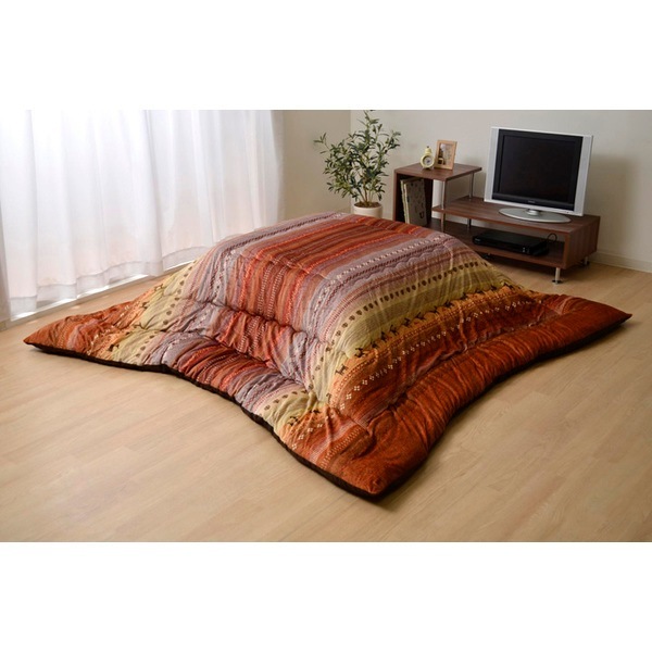 1151290200203 ギャッベ柄 こたつ布団 長方形 掛け単品 ラディ オレンジ 205×245cm メーカー直送