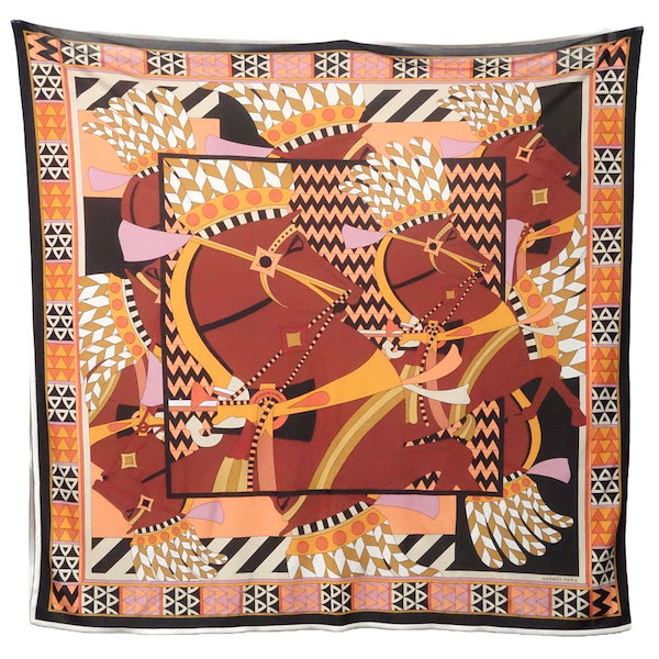 Qoo10] Hermes カレ90 カルナック 神殿の馬 CHEV