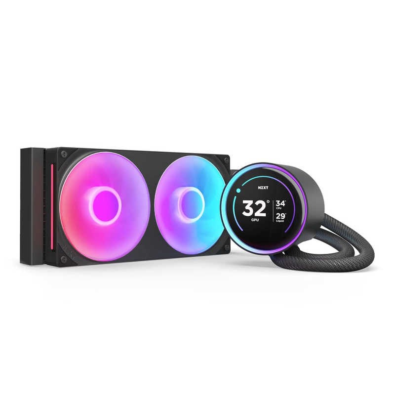 NZXT　水冷CPUクーラー KRAKEN ELITE240 RGB(2024) ［ 240mmファンx1/ 2.72液晶ヘッド ］ ブラック　RLKR24EB2