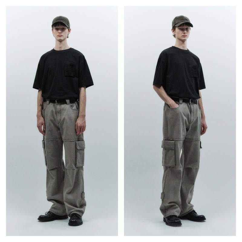 【INSILENCE】 DIVIDE POCKET T-SHIRT : BLACK