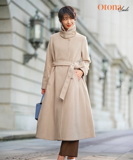 ダウンジャケット・コート 2WAYウールタッチAラインコート OtonaSMILE