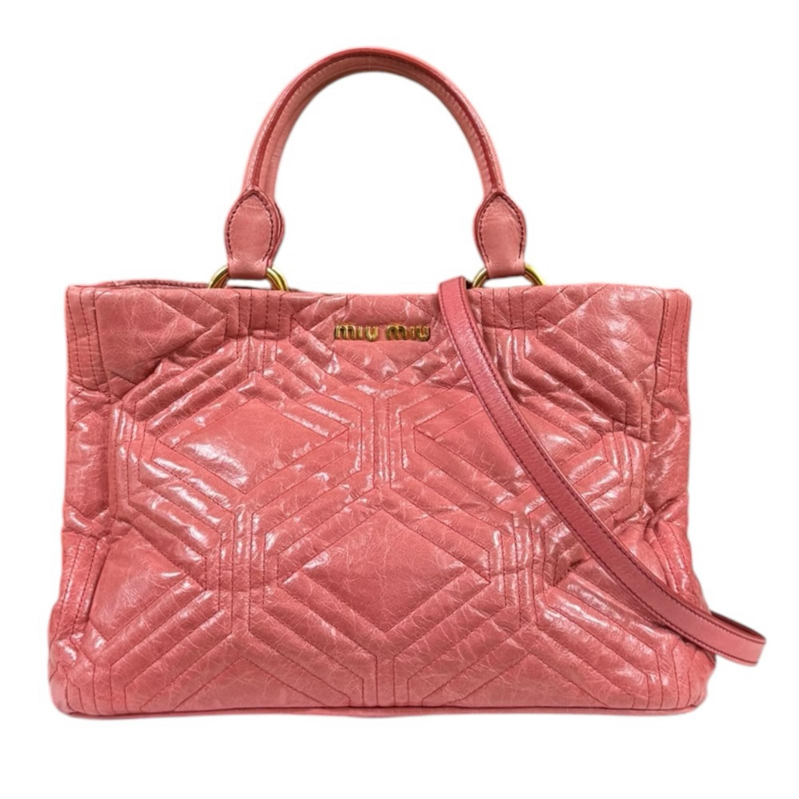 ミュウ ミュウ ショルダーバッグ レザー RN0928 ピンク Miu Miu 中古