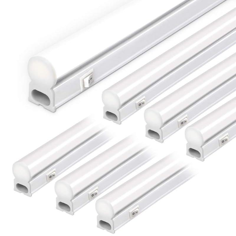 【スイッチ付器具一体型LED蛍光灯 40W形】長さ117cm 6000K昼光色 2200ルーメン 消費電力20W 配線工事不要 AC電源コード2m 連結コード付属 (6本セット)