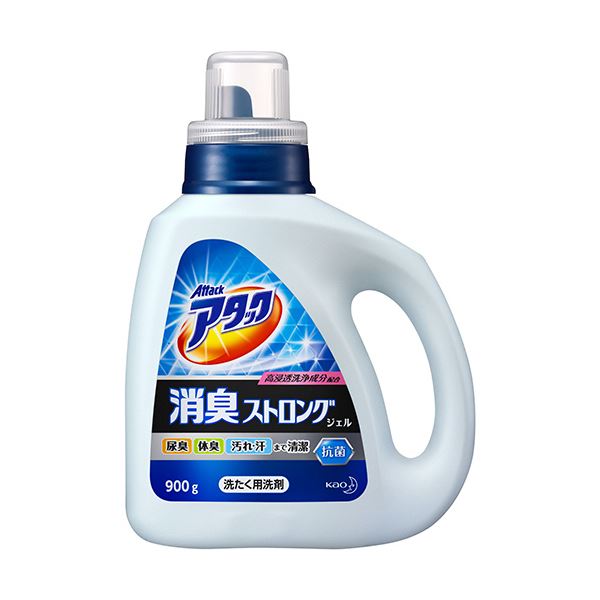 （まとめ）花王 アタック 消臭ストロング ジェル本体 900g 1本(×10セット)