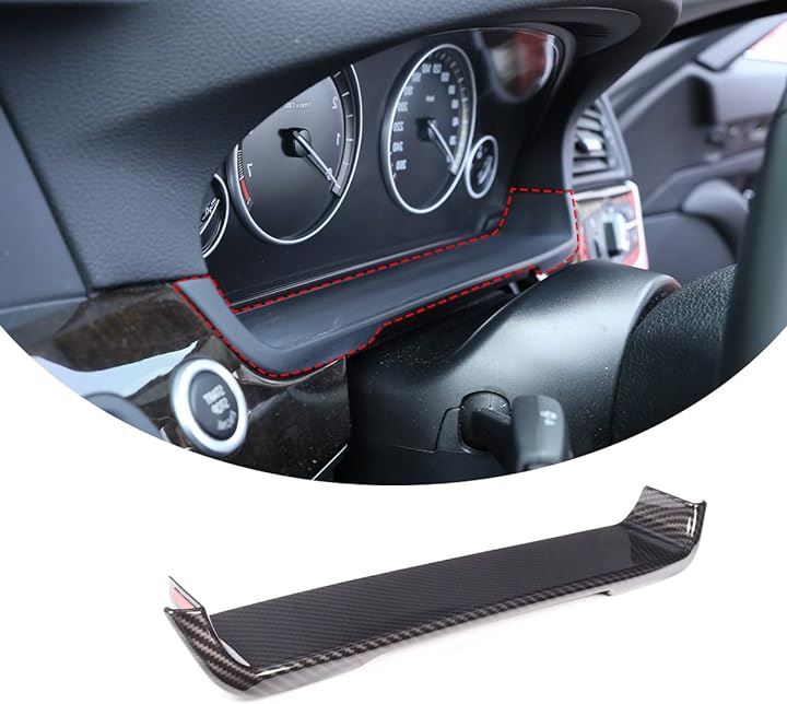 BMW 5シリーズ メーターパネル メーターカバー メーターフレーム ABS製 貼付タイプ 装飾用 内装パーツ カスタム アクセサリー カー用品 右ハンドル専用( カーボン調)