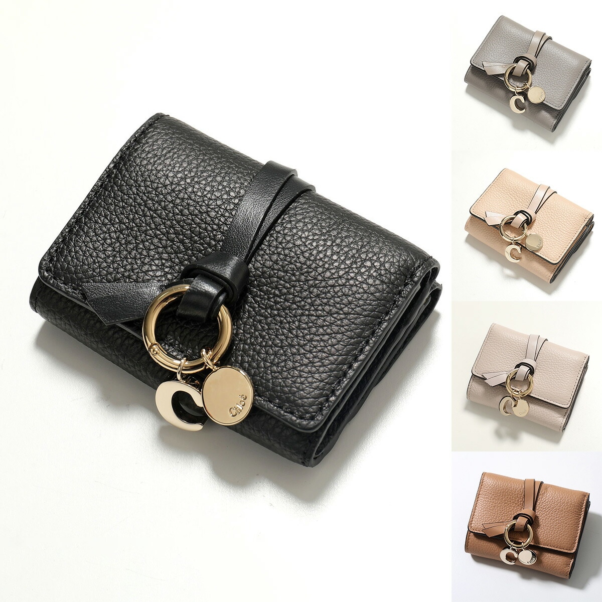 Chloe クロエ 三つ折り財布 ALPHABET アルファベット CHC21WP946F57 レディース レザー ミニ財布 小銭入れ付 カラー5色