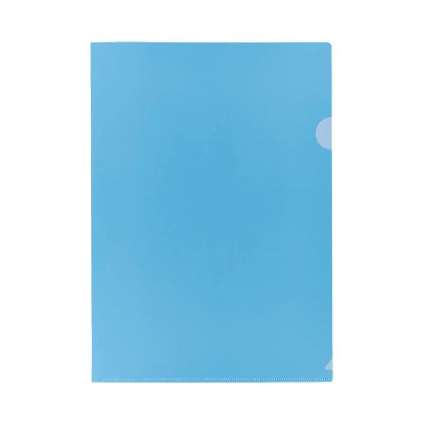 （まとめ） TANOSEEカラークリアホルダー 薄型エコノミータイプ A4 ブルー 厚さ0.15mm 1セット（30枚：10枚x3パック） [x10セット]