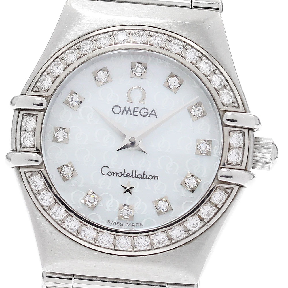オメガ OMEGA 1460.75 コンステレーション 12P ダイヤベゼル クォーツ レディース 保証書付き_965083【中古】