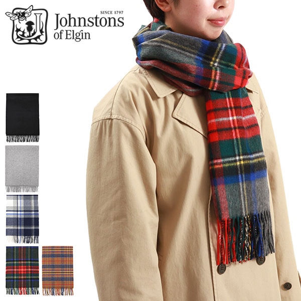 日本正規品 マフラー メンズ レディース チェックカシミヤ 100% かわいい ストール グレー ブランド 冬 シンプル スコットランド 中判チェックスカーフ WA000057 34,320円