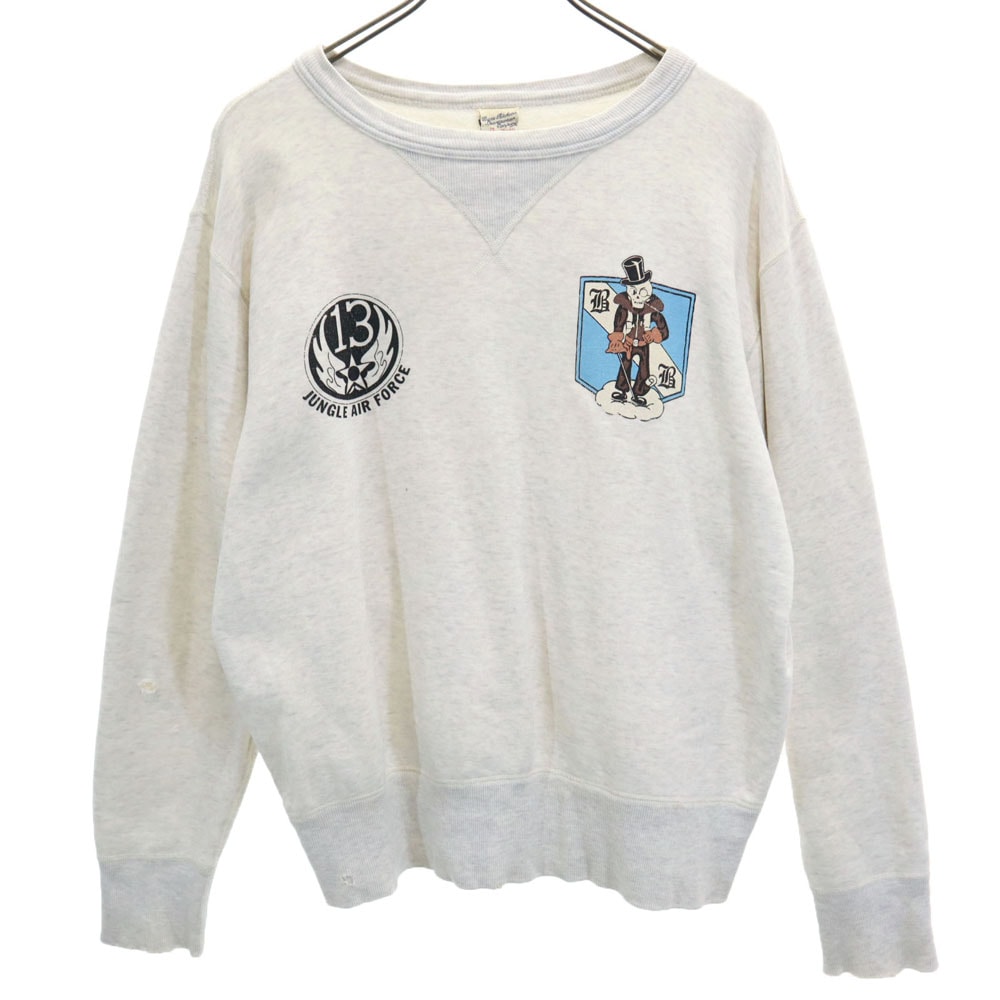 バックプリント 長袖 スウェット トレーナー M ライトグレー メンズ