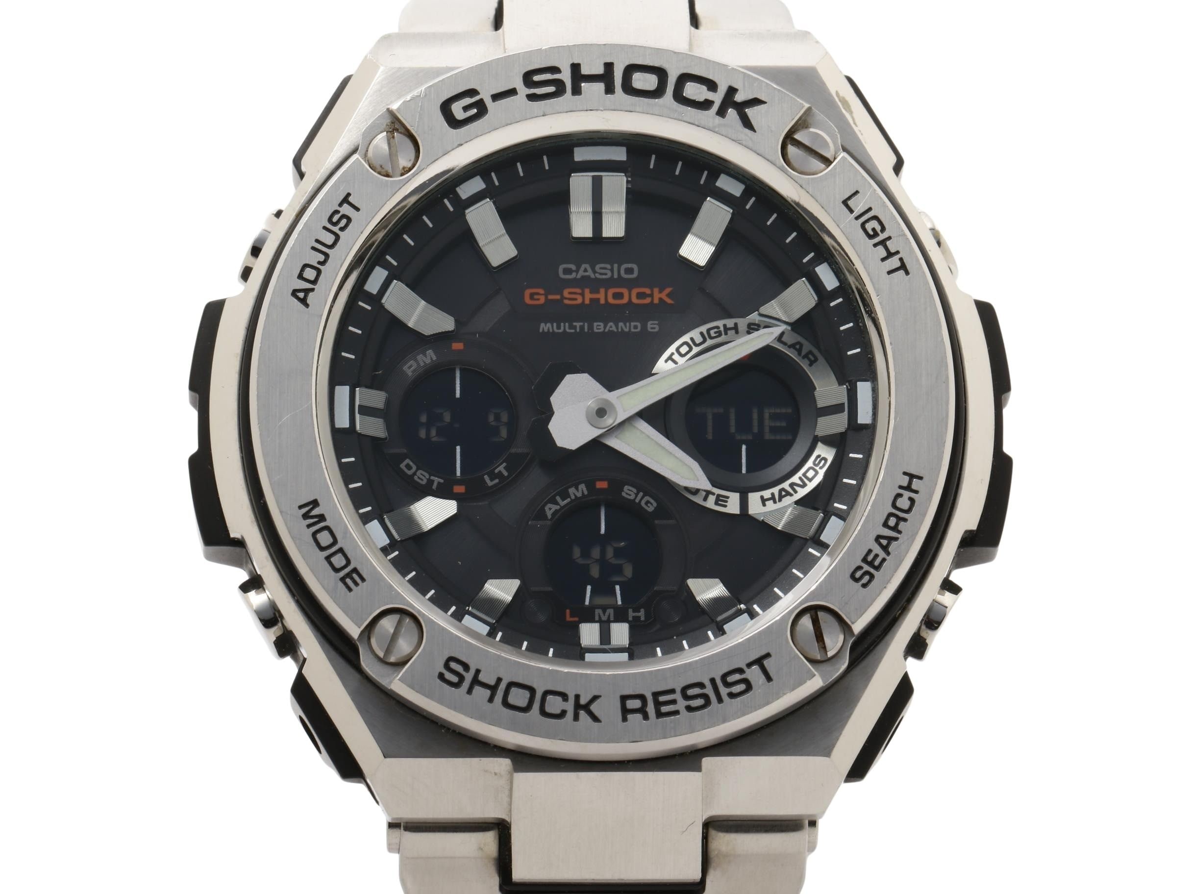 時計 G-SHOCK G-STEEL GST-W100 Series 樹脂 ステンレススチール GST-W110D-1AJF アナデジ ブラック シルバー メンズ時計【本物保証】