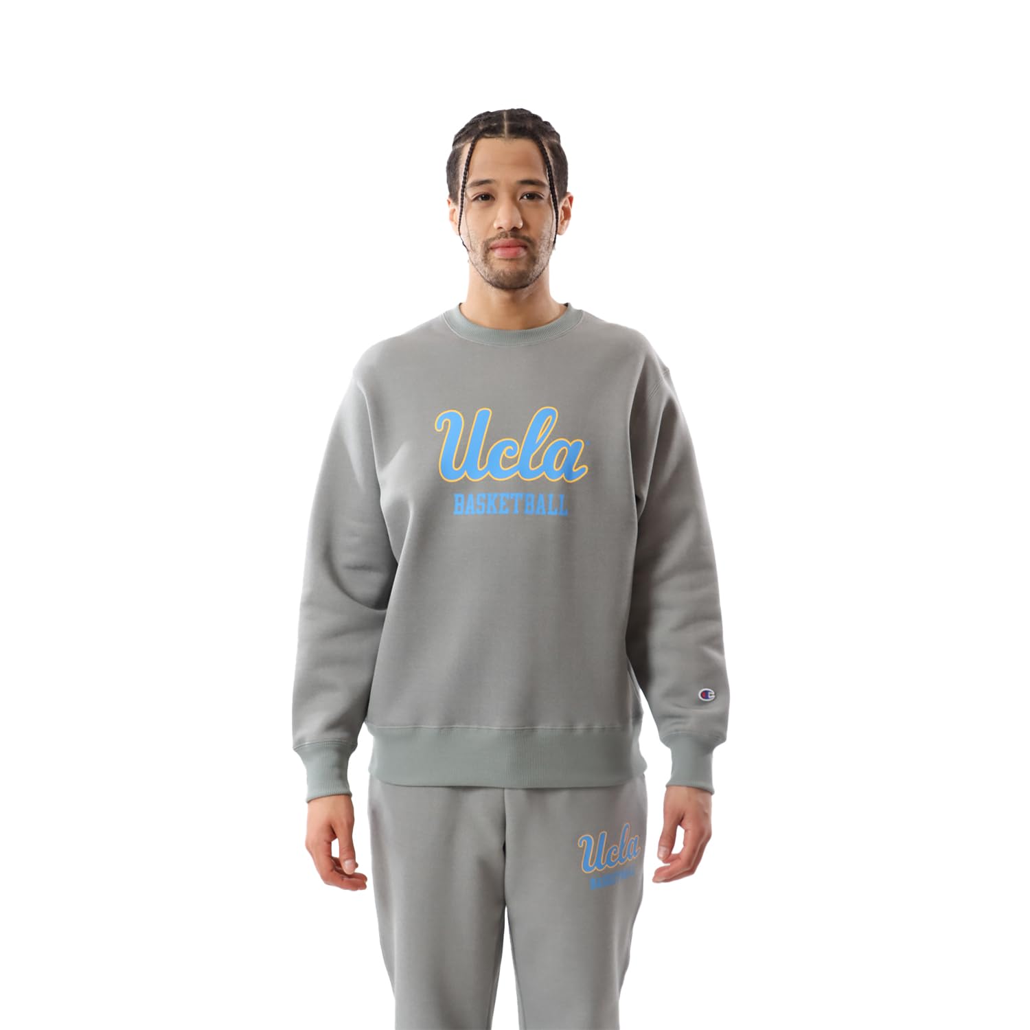 Champion(チャンピオン) Tシャツ 長袖 丸首 ストレッチ 保温 グラフィックプリント UCLA クルーネックスウェットシャツ バスケットボールC3-YB061メンズ