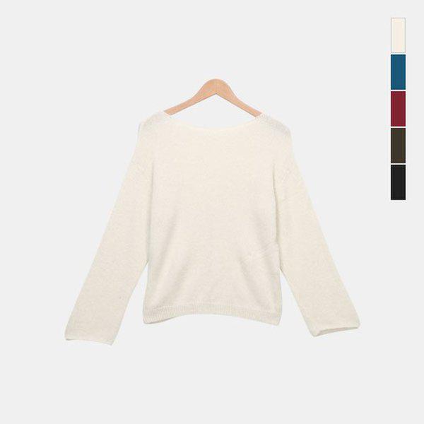 女性ウールニットオーバーフィットボートネックニット SNNT012