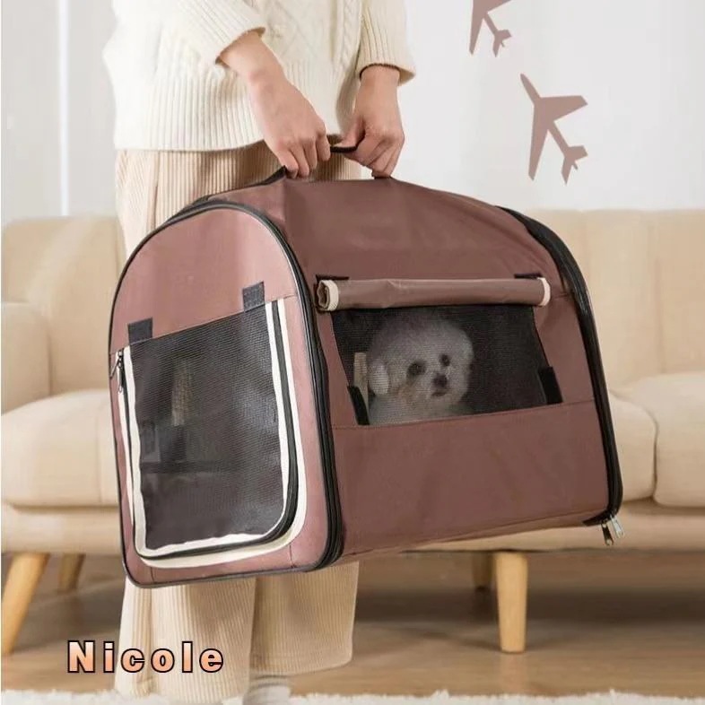 3点ご購入で2oo円OFF折りたたみ ソフトケージ 犬 猫 キャリーバッグ付 Mサイズ奥行60×横幅46×高さ51cm 小型犬