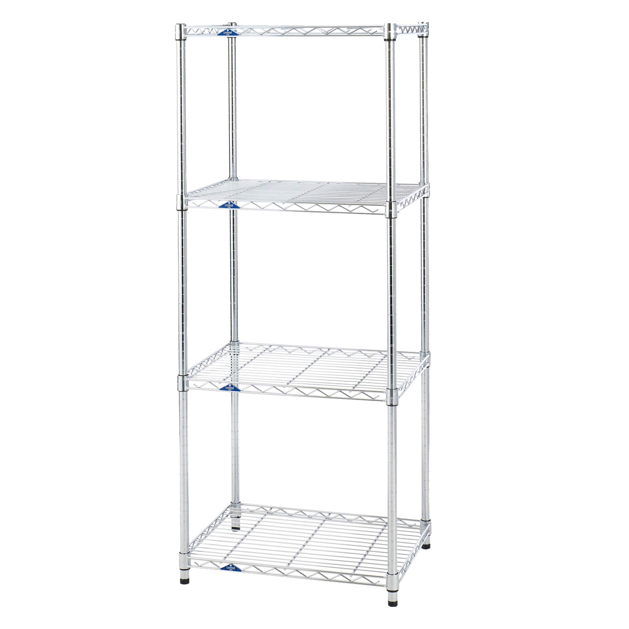 ドウシシャ ルミナス スリム ラック スチールラック 収納棚 幅60 4段 防サビ加工 キャスター付き 頑丈 耐荷重135kg (棚板1枚あたり) 豊富なカスタムパーツ ポール径25mm 幅61×奥行