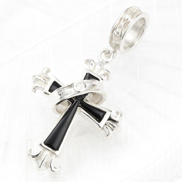 メンズペンダントトップ シルバー925製 低アレルギー クロス リング ストーン 十字架 クール 男女兼用