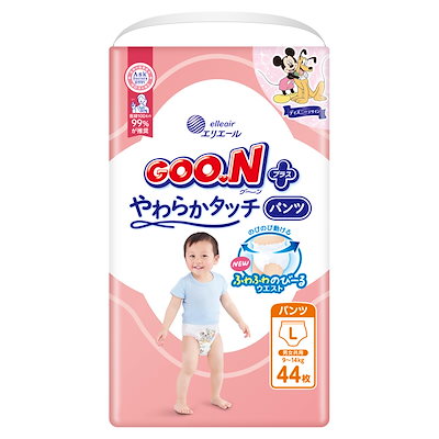 他サイト： 【パンツ Lサイズ】グーンプラス やわらかタッチ (9~14kg) 44枚 【Amazon.co.jp限定】の商品画像