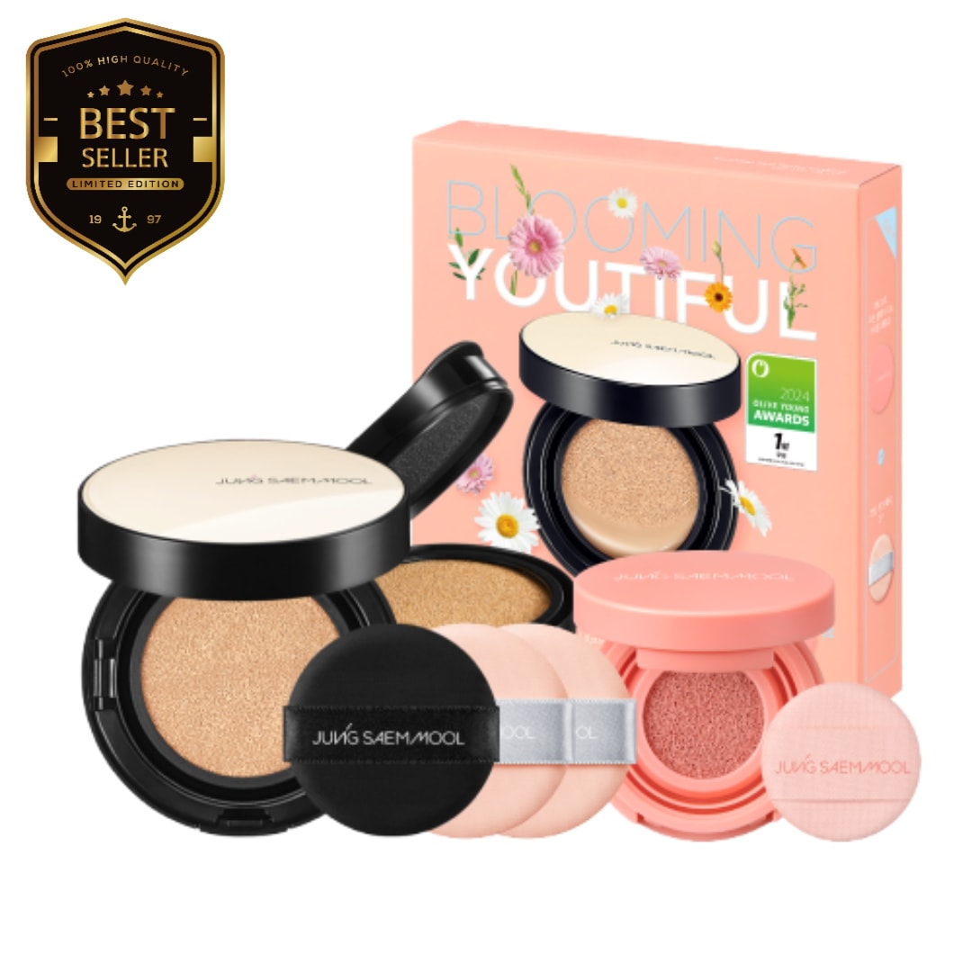 エッセンシャルスキンヌーダークッション 限定カラーセット（ミニチーク＋パフ2個付き）