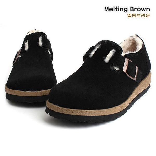 女性用ファーシューズ 女性用 冬 スエード ローファー