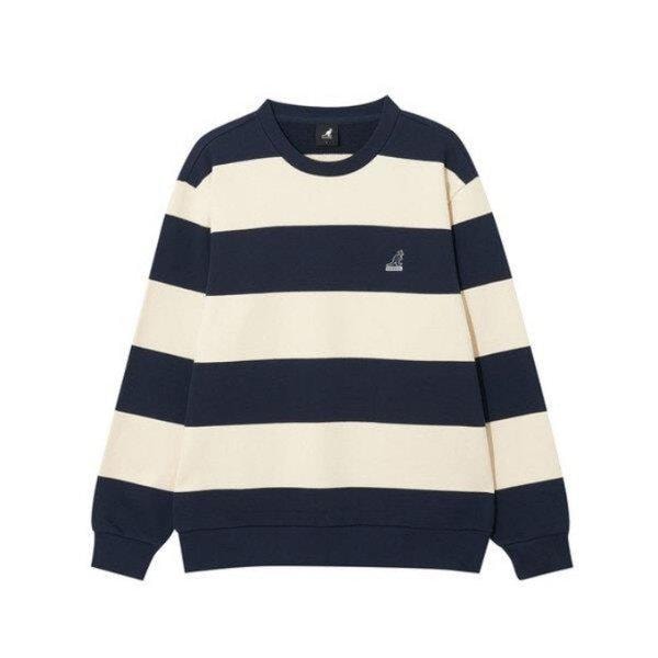 長袖Tシャツ CQK KRFC-RT17850NV ボールドストライプ スウェットシャツ 1785 ネイビー