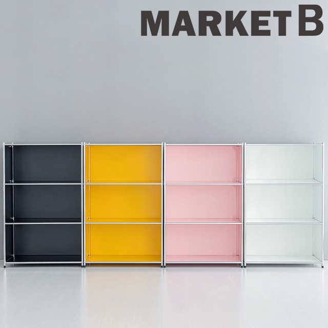 SIMPLIE 3段 収納棚 4色(ホワイト/ブラック/イエロー/ピンク) モジュールタイプ BC120