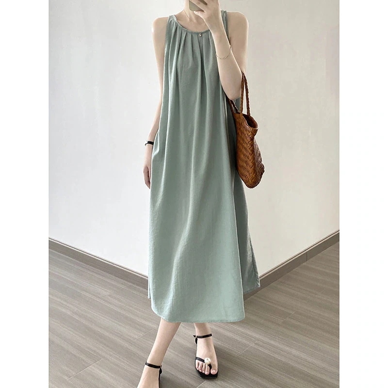 【急速出荷!】デザイン感 ワンピース 無地 ゆったり ロングスカート セクシー ギャザー ミディアムスカート 体型カバー