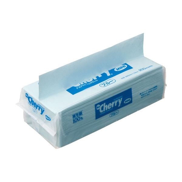 新橋製紙 ペーパータオル ニューチェリー ブルー ミニ エコノミー 200枚/パック （48パック）