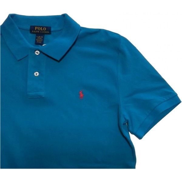 ボーイズサイズ 半袖 ワンポイント 鹿の子 ポロシャツ ブルー boys PR2-220