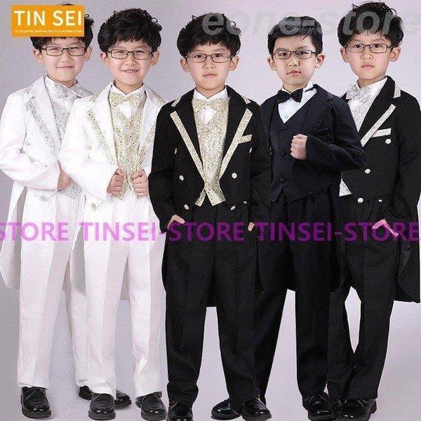 ダンス衣装 タキシード 子供 タキシード スーツ フォーマル 卒園式 子供服 七五三 スーツ タキシード 白 黒 ベスト 子供 燕尾服 キッズ ダンス 衣装