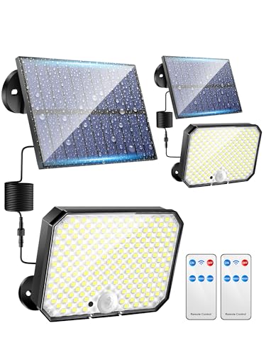 kufire センサーライト 屋外 ソーラー 人感【昇級版分離型 リモコン付き 190LED】 ソーラーライト 屋外 防水 人感センサー【2000ルーメン超高輝度】 人感センサーライト 屋外【3つ知能 4,882円