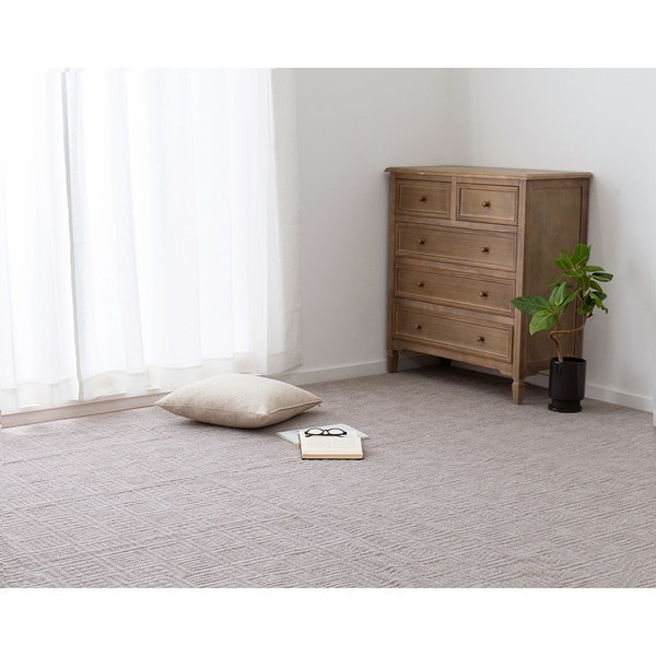 600089360 軽くて扱いやすい平織カーペット ピクシス 江戸間6帖 261352 グレージュ