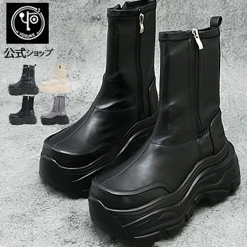 【公式SHOP特典キズ補修液付】 ヨースケ 厚底 スニーカー レディース ストレッチブーツ 歩きやすい 8.5cm 安定感のある台形トラックソール 軽量