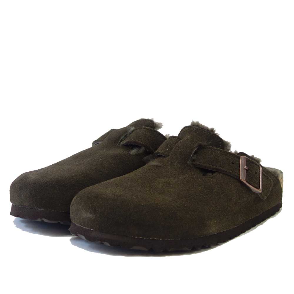Boston VL/Fell幅広（レギュラーフィット） 1020567 （スエードレザー／モカ）（ラムスキンボア）メンズ サボ クロッグ ドイツ製快適サンダル