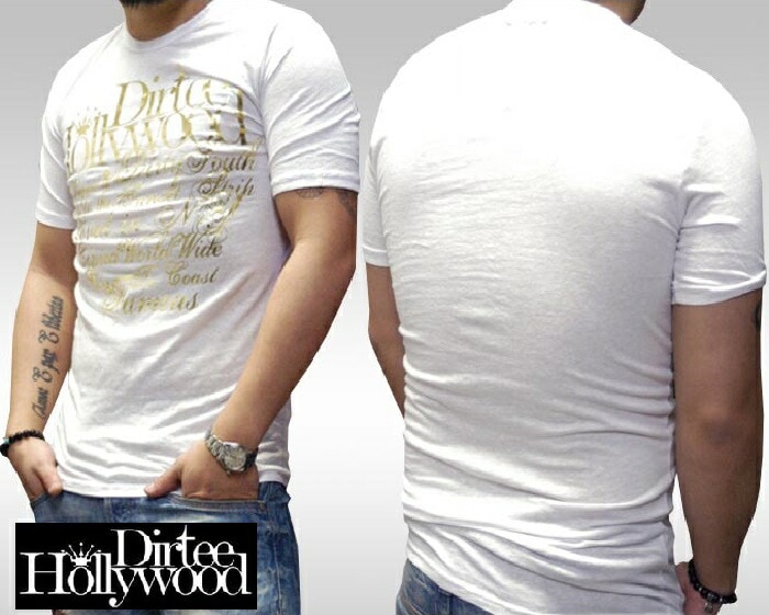 ダーティーハリウッド メンズ Tシャツ Dirtee Hollywood BRANDED ホワイト ゴールド ダーティー ハリウッド LA セレブ Safari サファリ LEON レオン オーシャン
