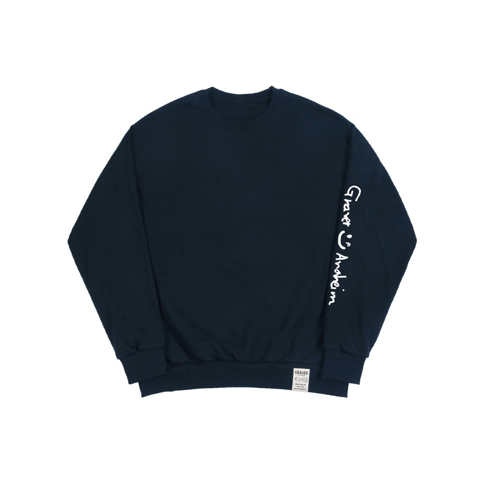 GRAVER エルボー描画ロゴ スマイルマンツーマンネイビー