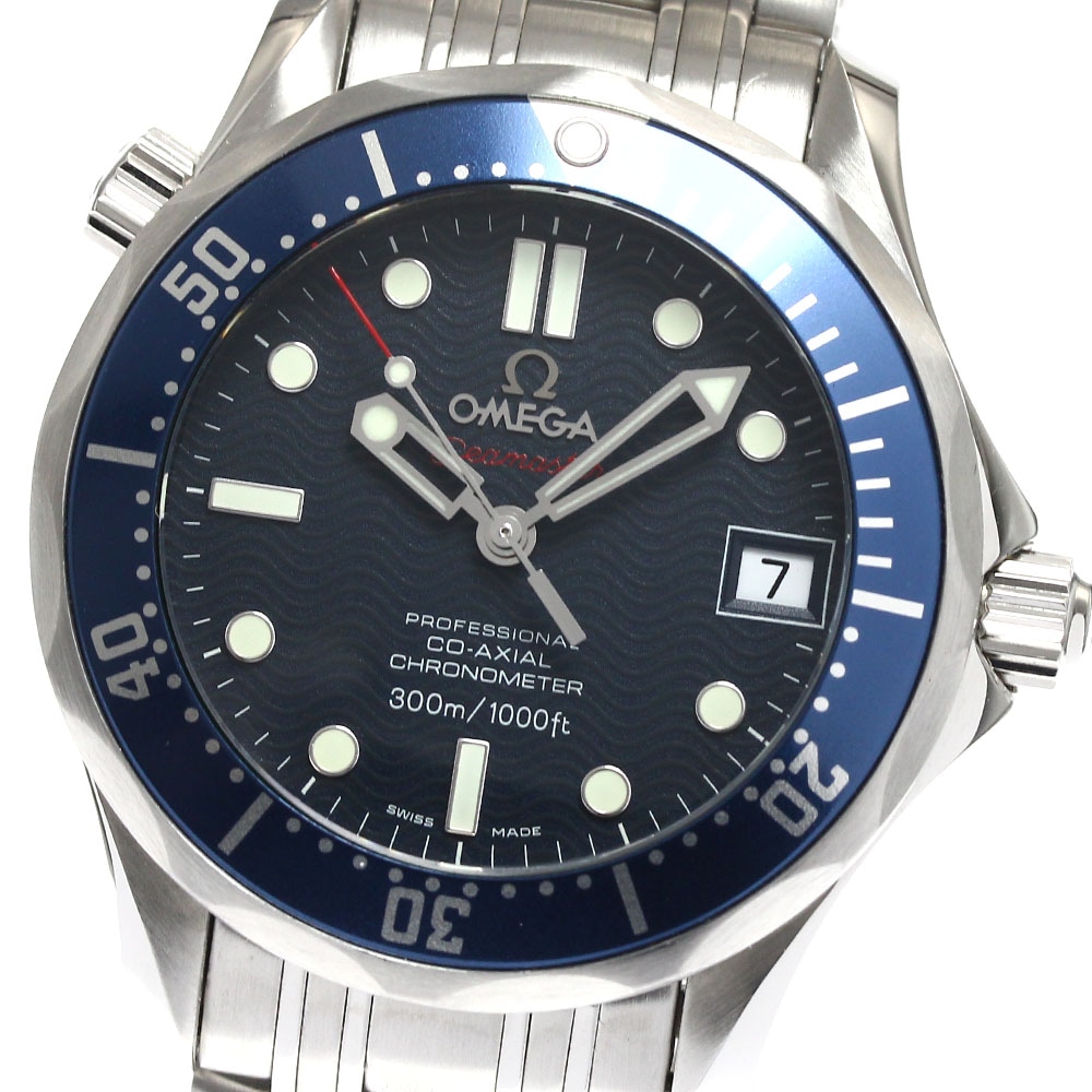 オメガ OMEGA 2222.80 シーマスター ダイバー 300M デイト コーアクシャル 自動巻き ボーイズ 良品 保証書付き_898756【中古】