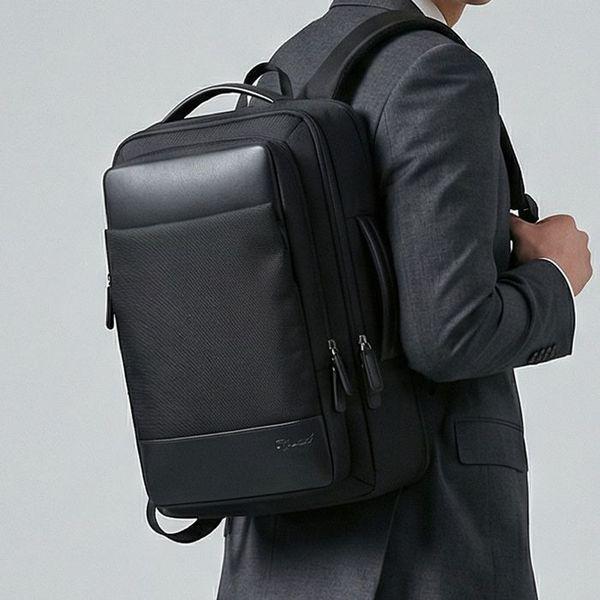 男性ビジネスバックパック 男子大学生バックパック ノートパソコン タブレット収納 拡張型