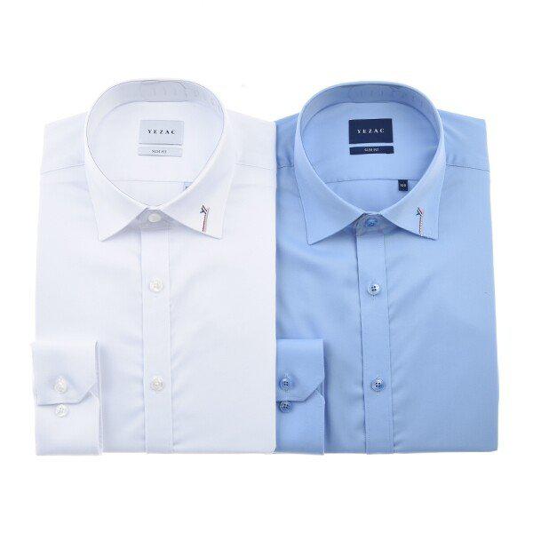 YJESIS340_シャツ 刺繍ポイント ストレ