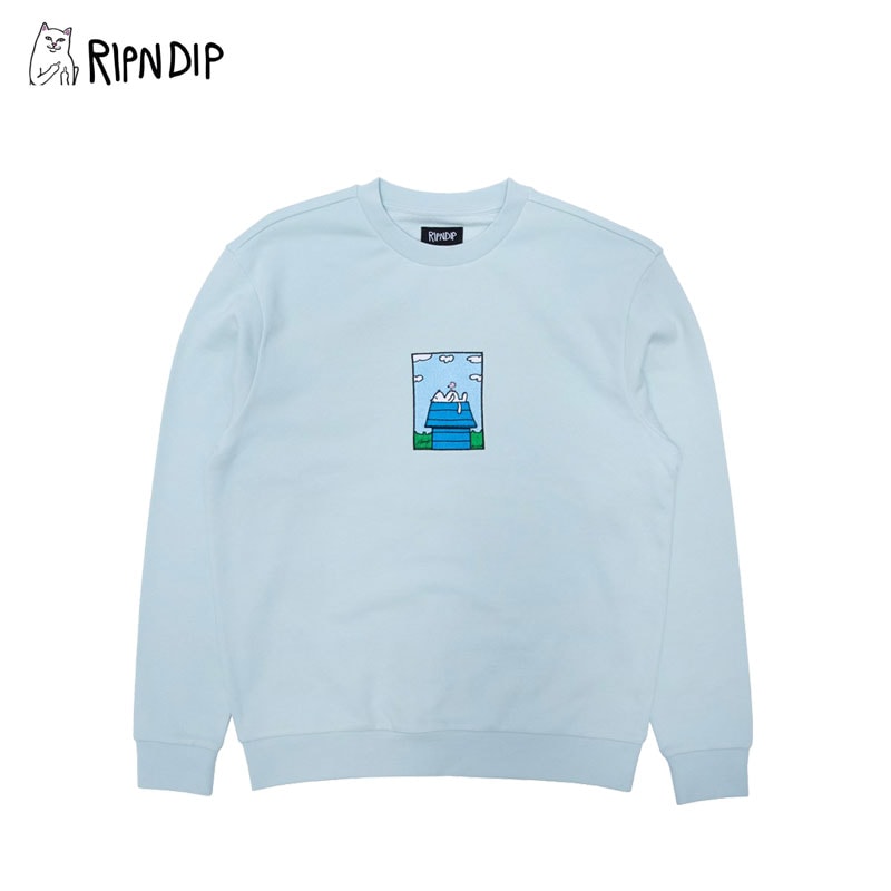 リップンディップ Not Today Embroidered CrewneckLight Blue クルーネック スウェット トレーナー 長袖 男性用 メンズ 7,656円